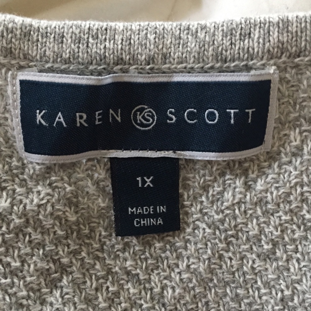 NWT Karen Scott Plus Size Cotton Marled-Knit Tunic - Picture 5 of 7